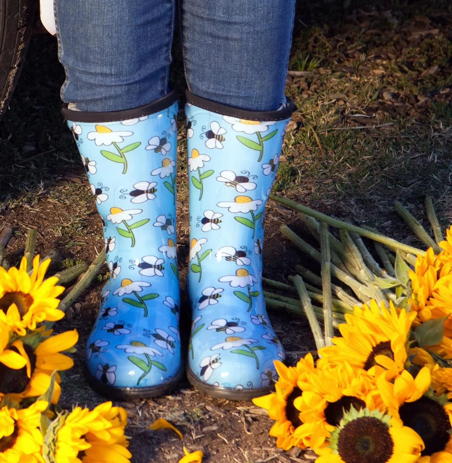 Sloggers Waterproof Garden Rain Boots for Women - Cute Mid-Calf Mud & Muck Boots with Premium Comfort Support Insole