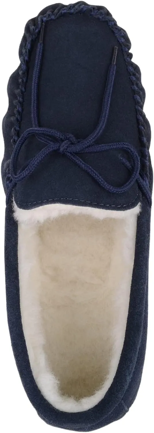 SNUGRUGS Men's Monty Suede Wool Rubber Sole Moccasins