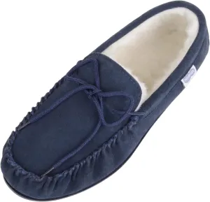 SNUGRUGS Men's Monty Suede Wool Rubber Sole Moccasins