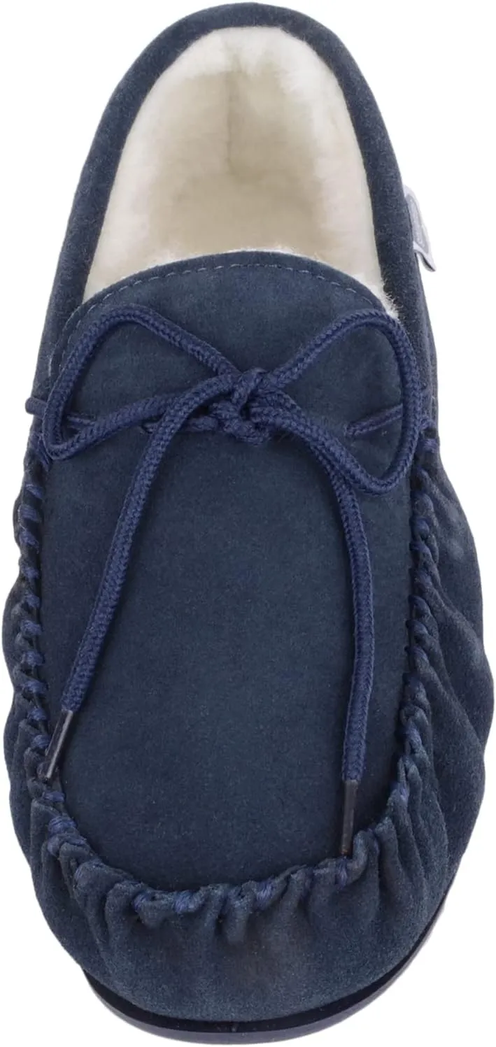 SNUGRUGS Men's Monty Suede Wool Rubber Sole Moccasins