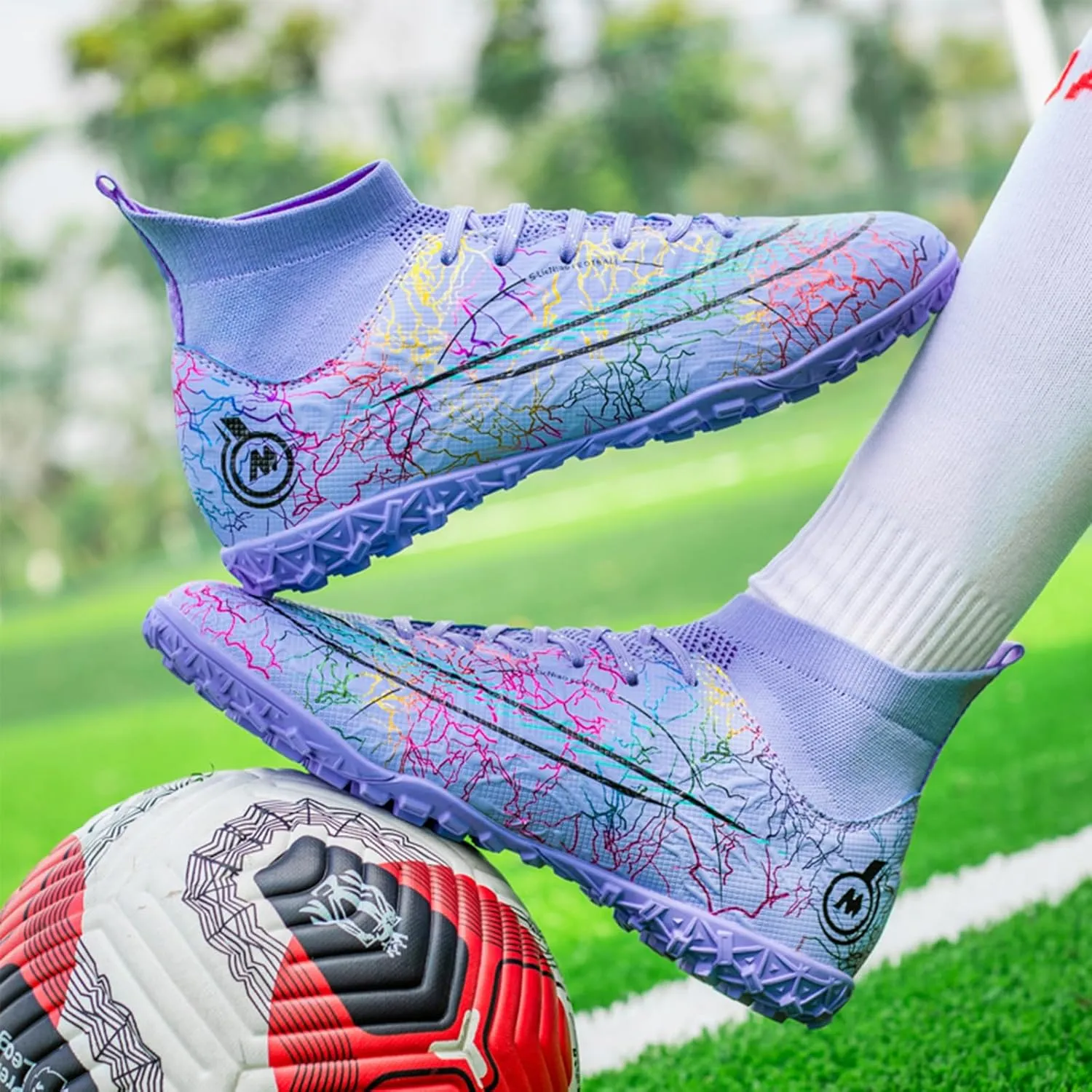 Soccer Cleats for Kids Turf Soccer Shoes Indoor Boys Girls Football Shoes Youth TF AG Artificial Ground Trainning Athletic Sneakers Outdoor