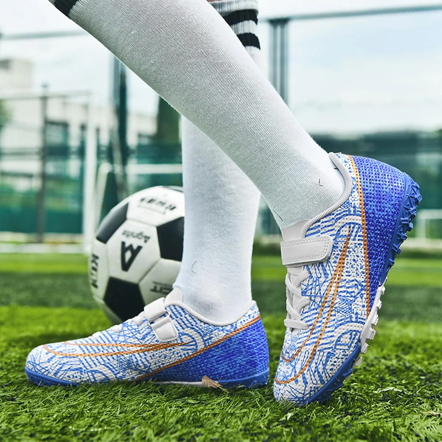 Soccer Cleats for Kids Turf Soccer Shoes Indoor Boys Girls Football Shoes Youth TF AG Artificial Ground Trainning Athletic Sneakers Outdoor