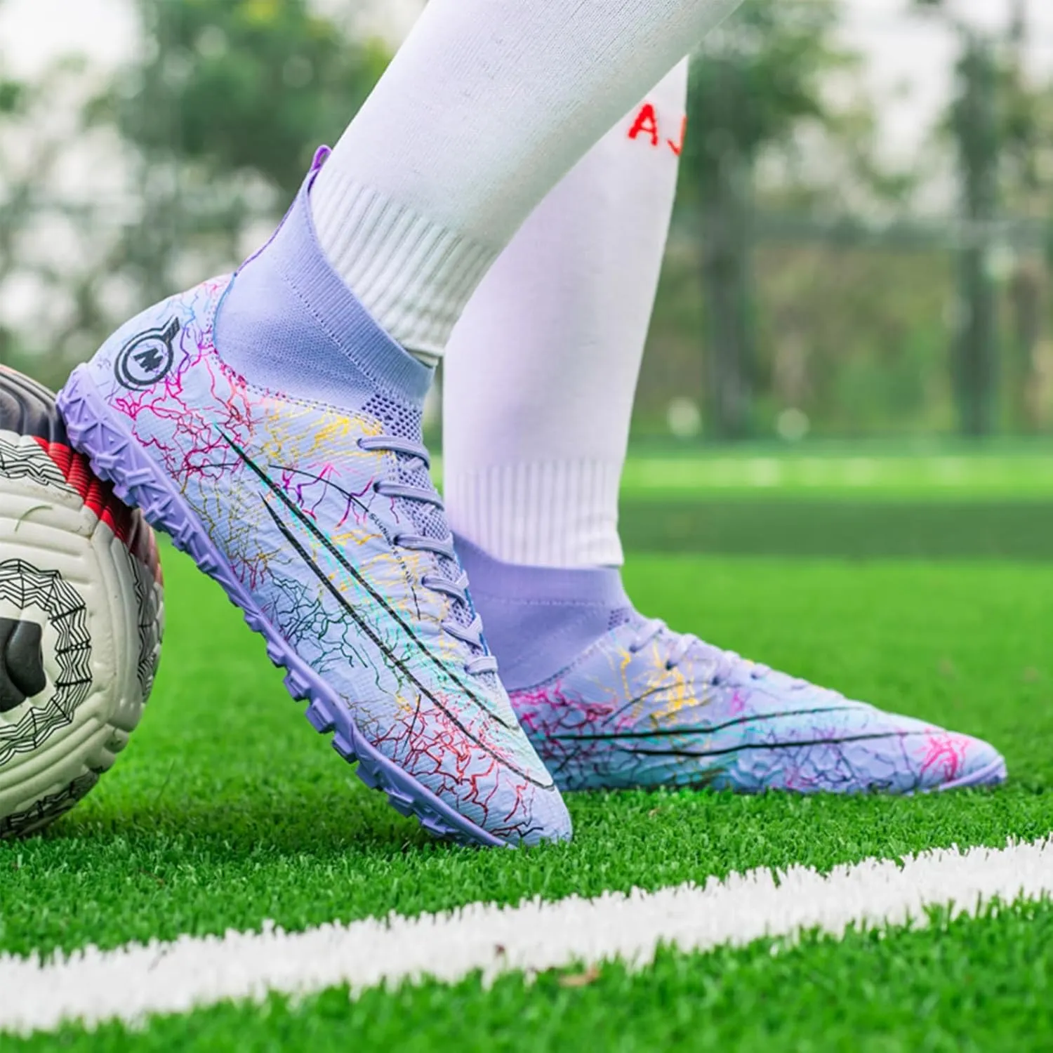 Soccer Cleats for Kids Turf Soccer Shoes Indoor Boys Girls Football Shoes Youth TF AG Artificial Ground Trainning Athletic Sneakers Outdoor