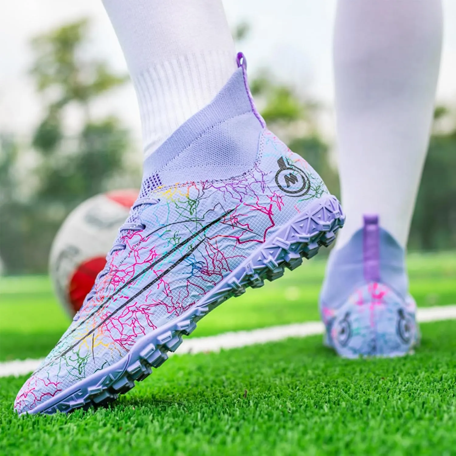 Soccer Cleats for Kids Turf Soccer Shoes Indoor Boys Girls Football Shoes Youth TF AG Artificial Ground Trainning Athletic Sneakers Outdoor