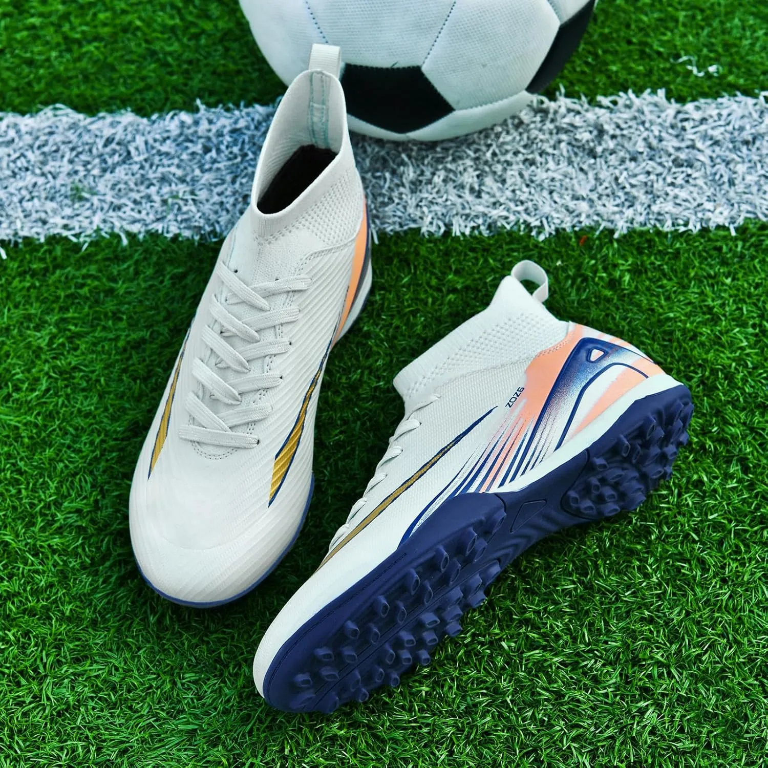 Soccer Cleats for Mens Womens Turf Soccer Shoes Indoor Unisex Football Boots AG FG TF Wide Training Sneaker Outdoor