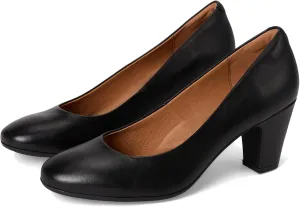 Sofft Lana Heeled Sandals for Women – Leather Lining and Upper – Microfiber Footbed – Closed Toe Style