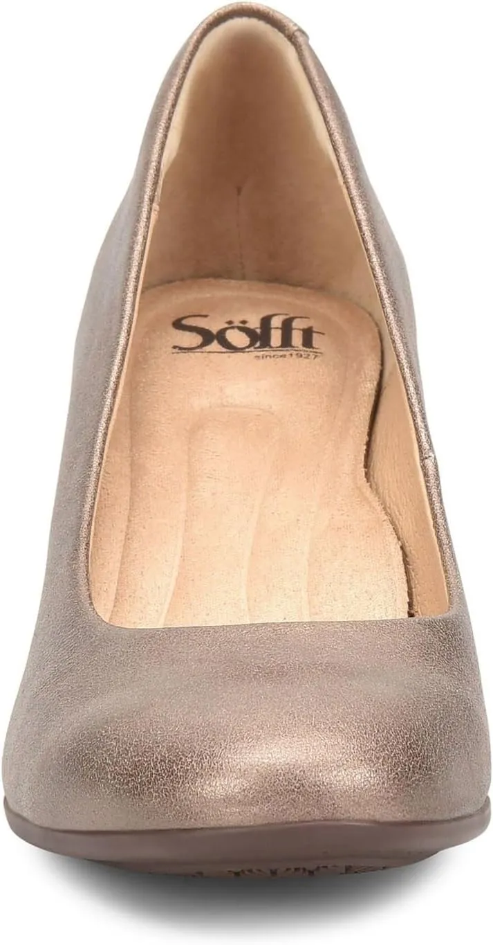 Sofft Lana Heeled Sandals for Women – Leather Lining and Upper – Microfiber Footbed – Closed Toe Style