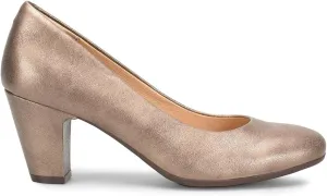 Sofft Lana Heeled Sandals for Women – Leather Lining and Upper – Microfiber Footbed – Closed Toe Style
