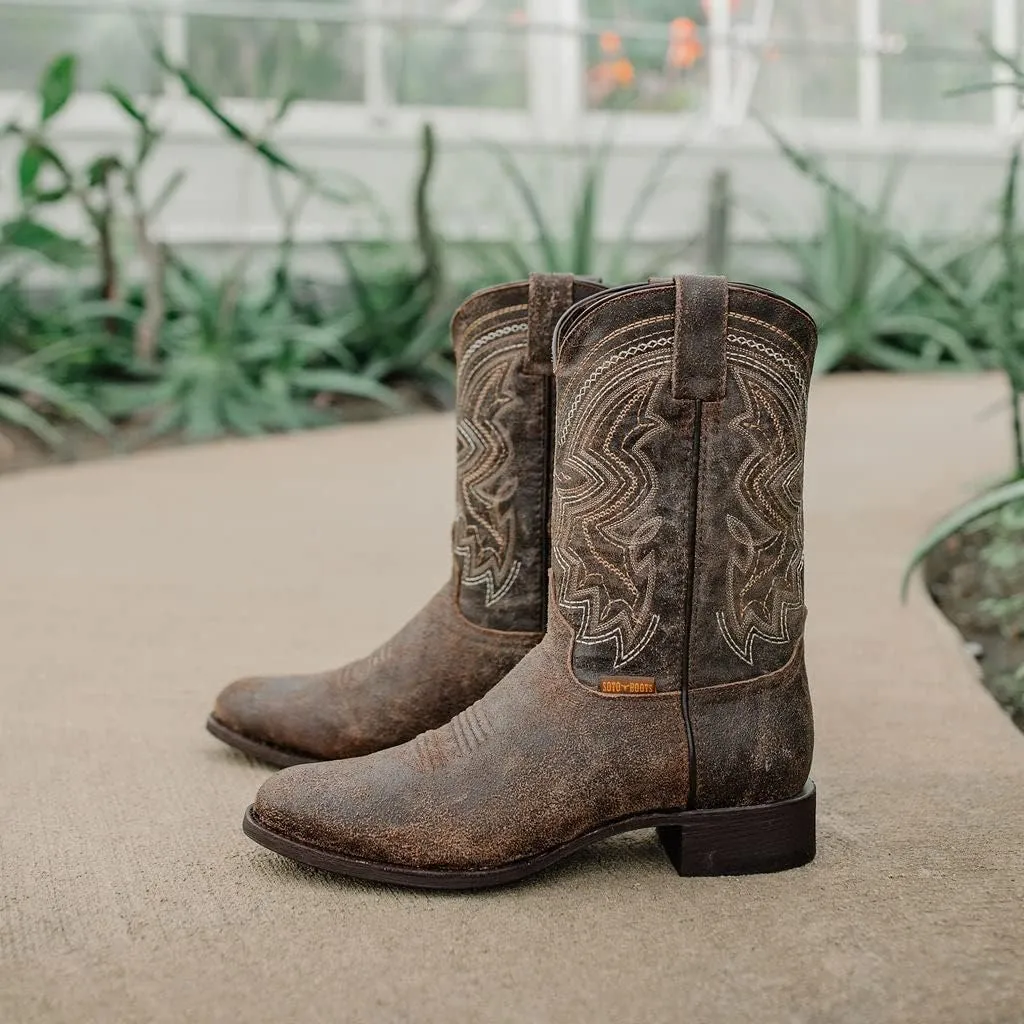 Soto Boots Mens Distressed Leather Cowboy Boots