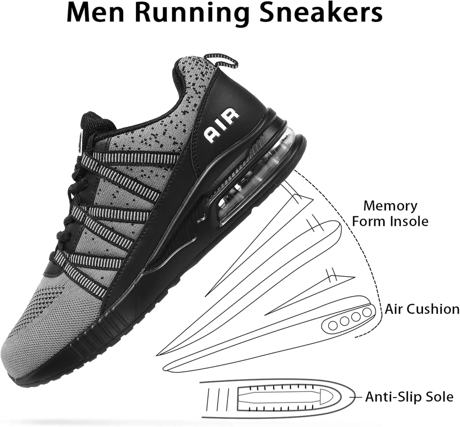 Soulsfeng Womens Air Cushion Running Shoes Lightweight Breathable Workout Tennis Walking Sneakers US 3.5-11.5
