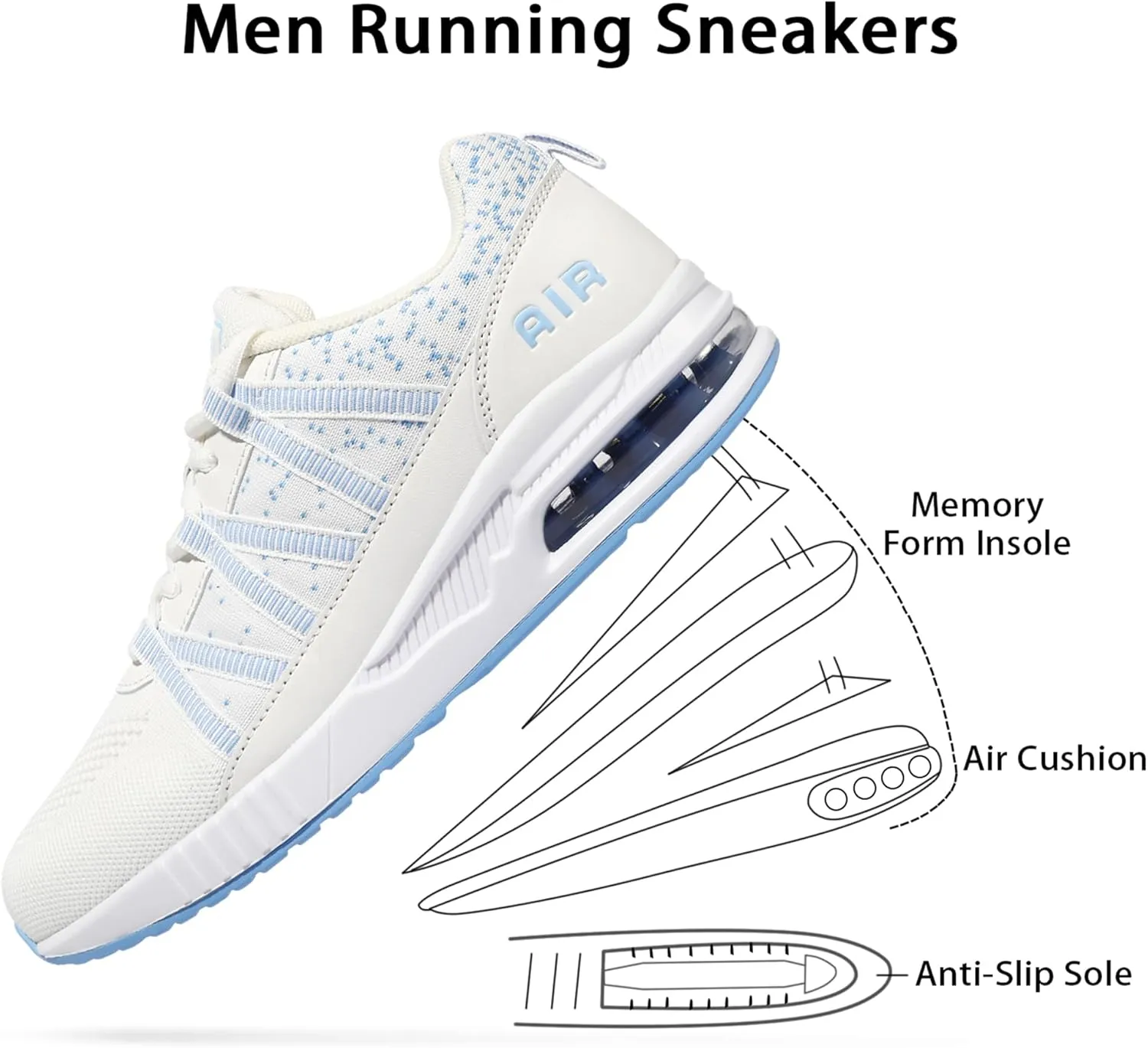 Soulsfeng Womens Air Cushion Running Shoes Lightweight Breathable Workout Tennis Walking Sneakers US 3.5-11.5