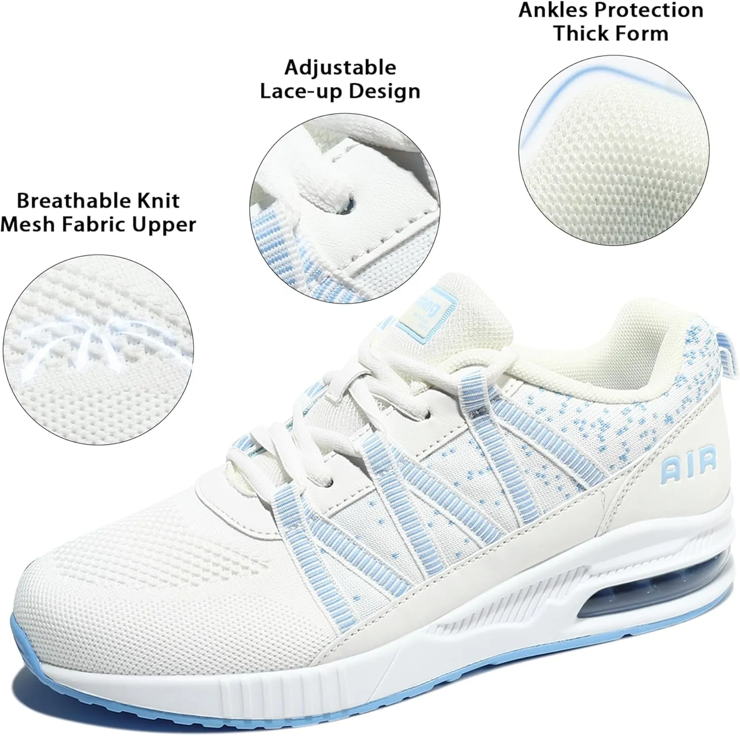 Soulsfeng Womens Air Cushion Running Shoes Lightweight Breathable Workout Tennis Walking Sneakers US 3.5-11.5