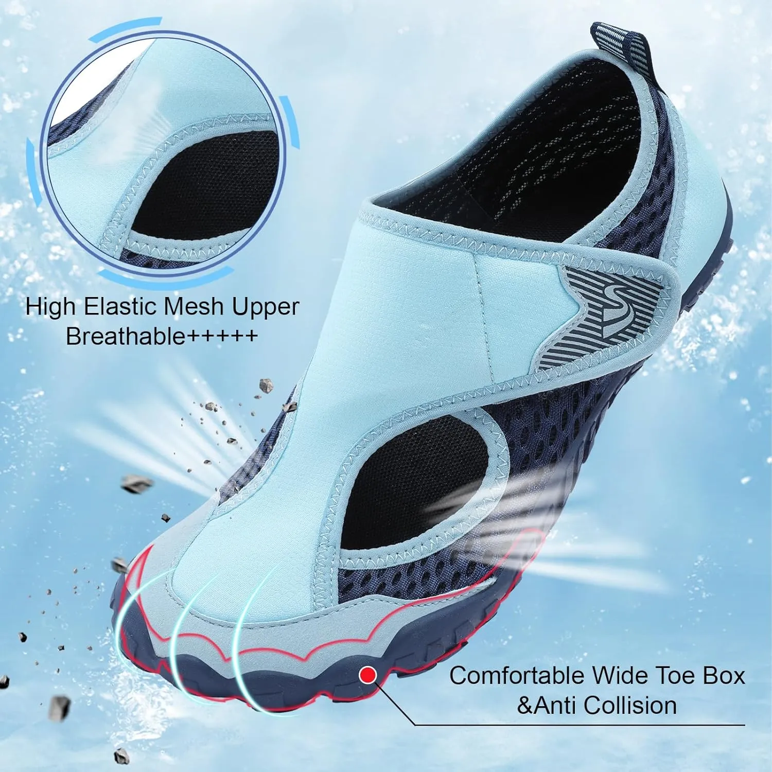Spesoul Water Shoes for Women Men Quick Dry Aqua Socks for Swim Beach Pool Hiking Training Summer Sandals Outdoor Zero Drop Barefoot Shoes