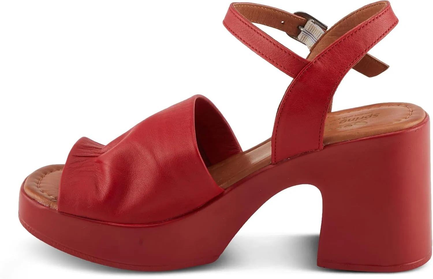 Spring Step NEWLONDON Women's Platform Block Heel Sandals with Buttery Leather Upper
