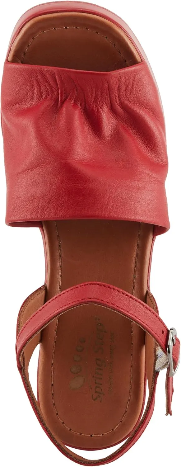 Spring Step NEWLONDON Women's Platform Block Heel Sandals with Buttery Leather Upper