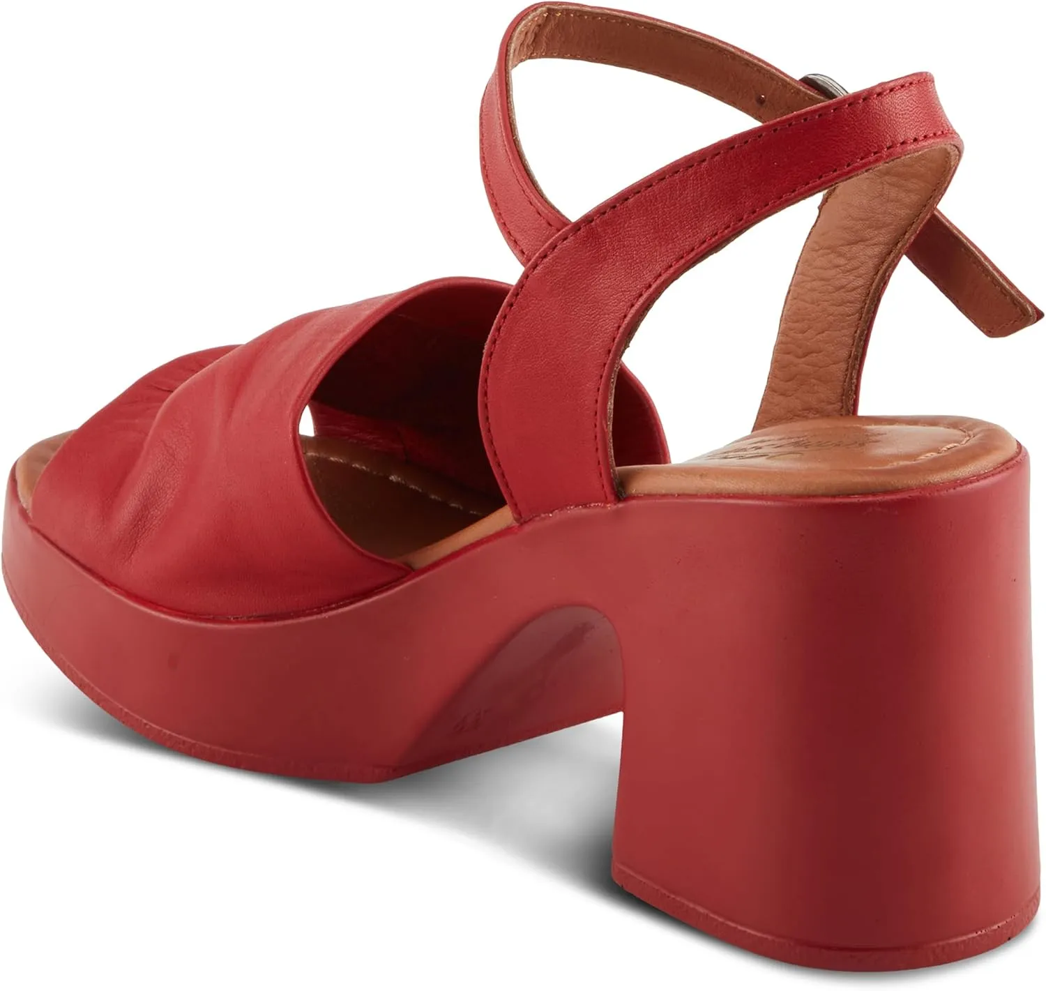 Spring Step NEWLONDON Women's Platform Block Heel Sandals with Buttery Leather Upper