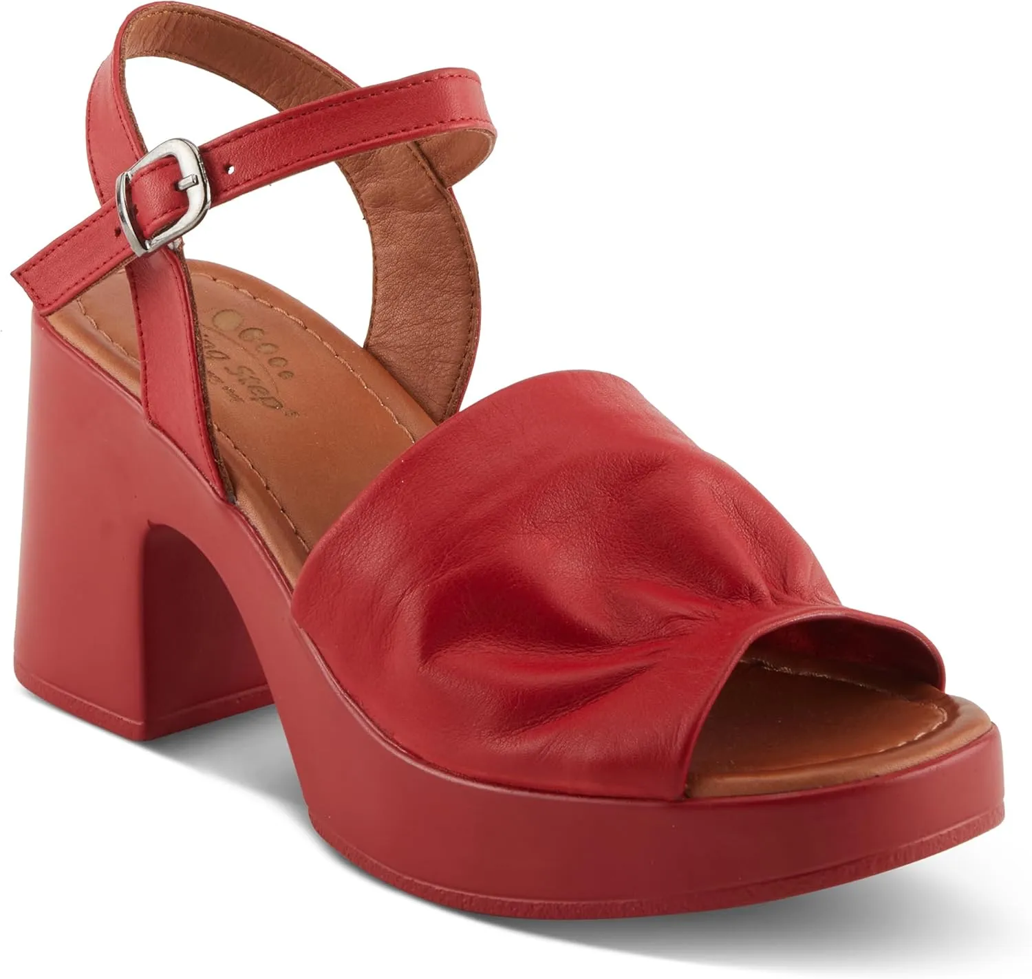 Spring Step NEWLONDON Women's Platform Block Heel Sandals with Buttery Leather Upper