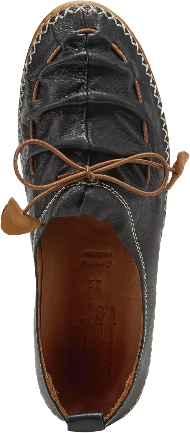 Spring Step Women's Berna Leather Loafer – Artistic Slip-On Comfort Shoe with Padded Insole, Elastic Vamp, and Durable Rubber Outsole