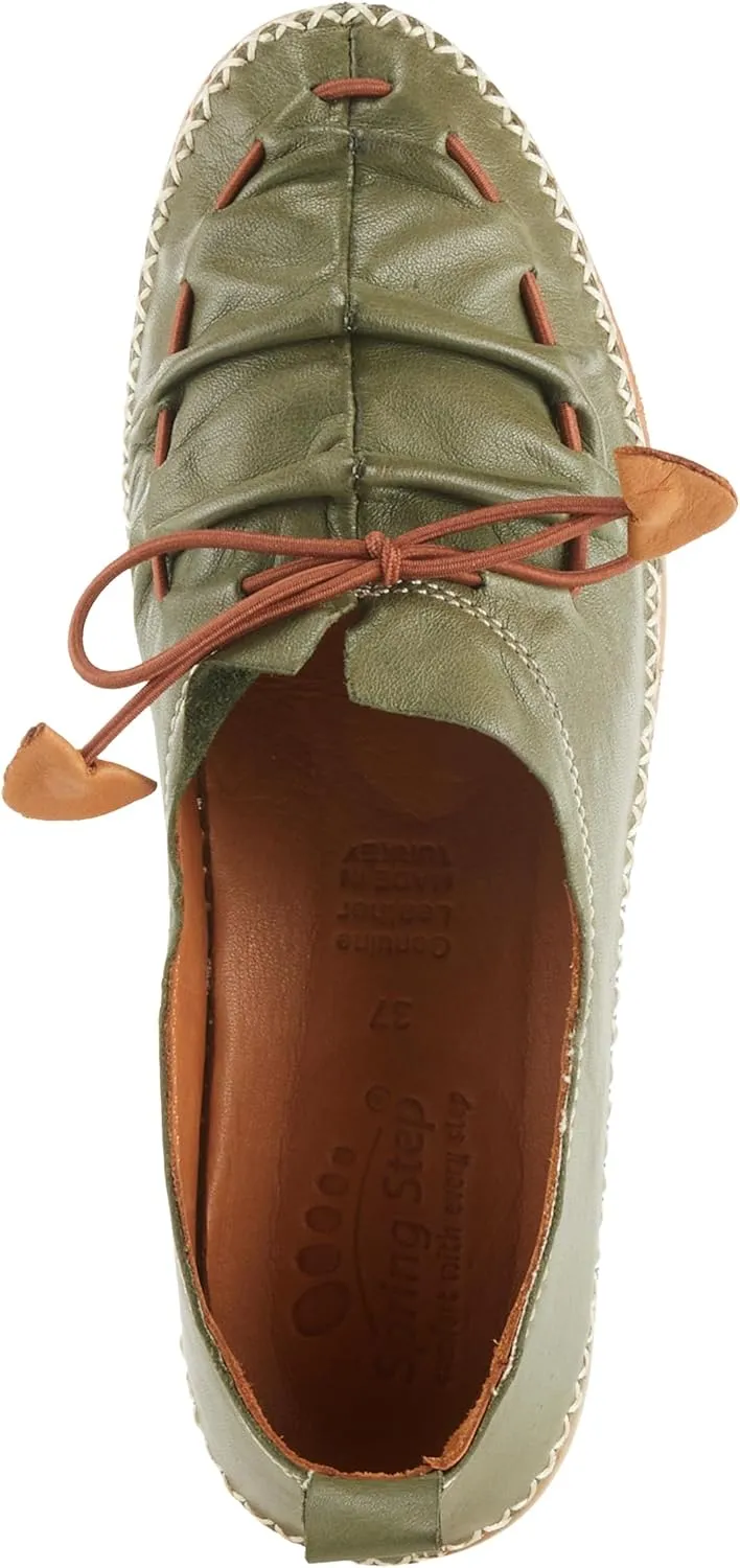Spring Step Women's Berna Leather Loafer – Artistic Slip-On Comfort Shoe with Padded Insole, Elastic Vamp, and Durable Rubber Outsole