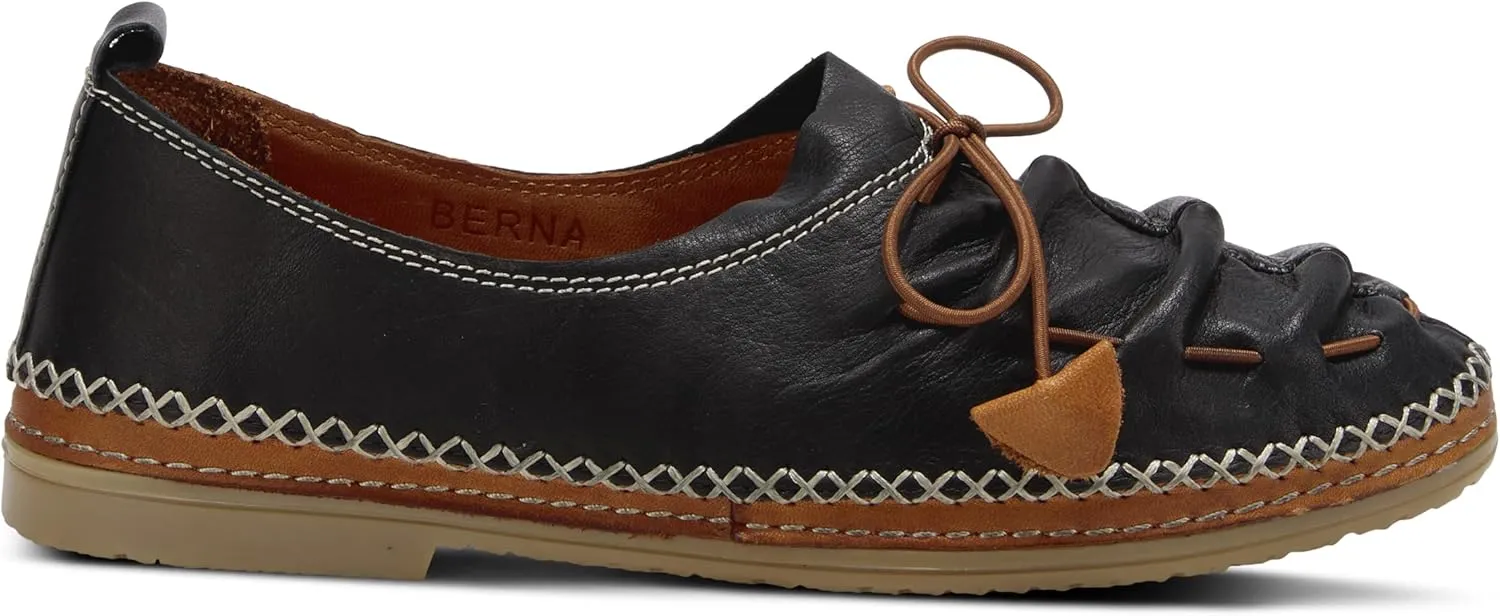 Spring Step Women's Berna Leather Loafer – Artistic Slip-On Comfort Shoe with Padded Insole, Elastic Vamp, and Durable Rubber Outsole