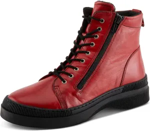 Spring Step Women's HOYLEIN Combat Boots with Double Zipper, Rich Leathers, and Removable Insoles