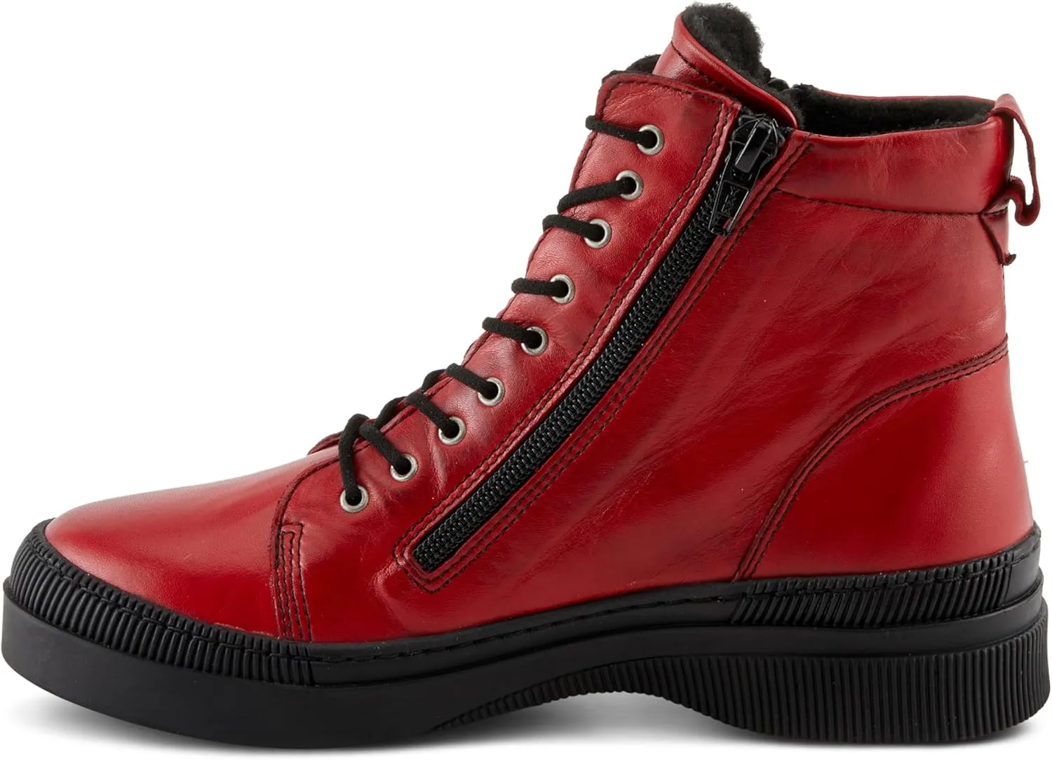Spring Step Women's HOYLEIN Combat Boots with Double Zipper, Rich Leathers, and Removable Insoles