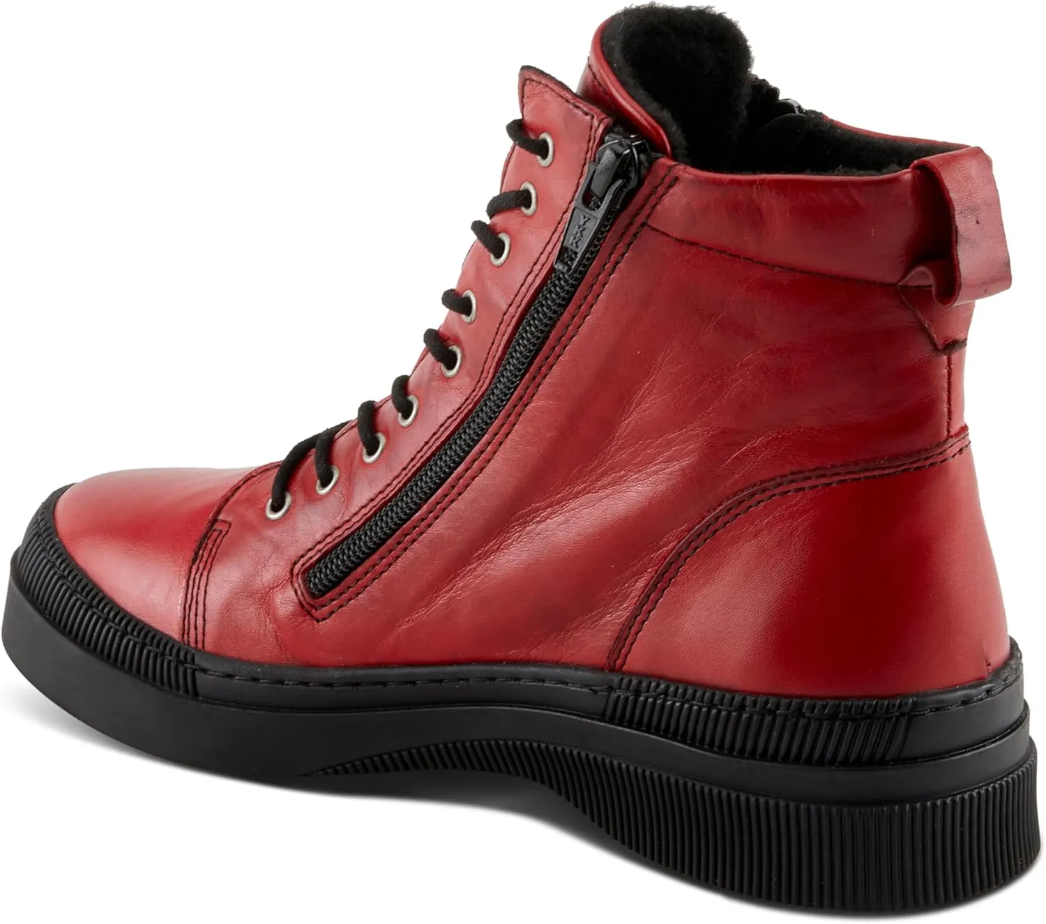 Spring Step Women's HOYLEIN Combat Boots with Double Zipper, Rich Leathers, and Removable Insoles