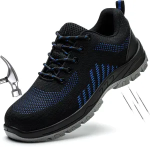 Steel Toe Shoes Comfortable Lightweight Work Safety Boots Puncture Proof Slip Resistant Indestructible Sneakers Construction Tennis Utility Shoes