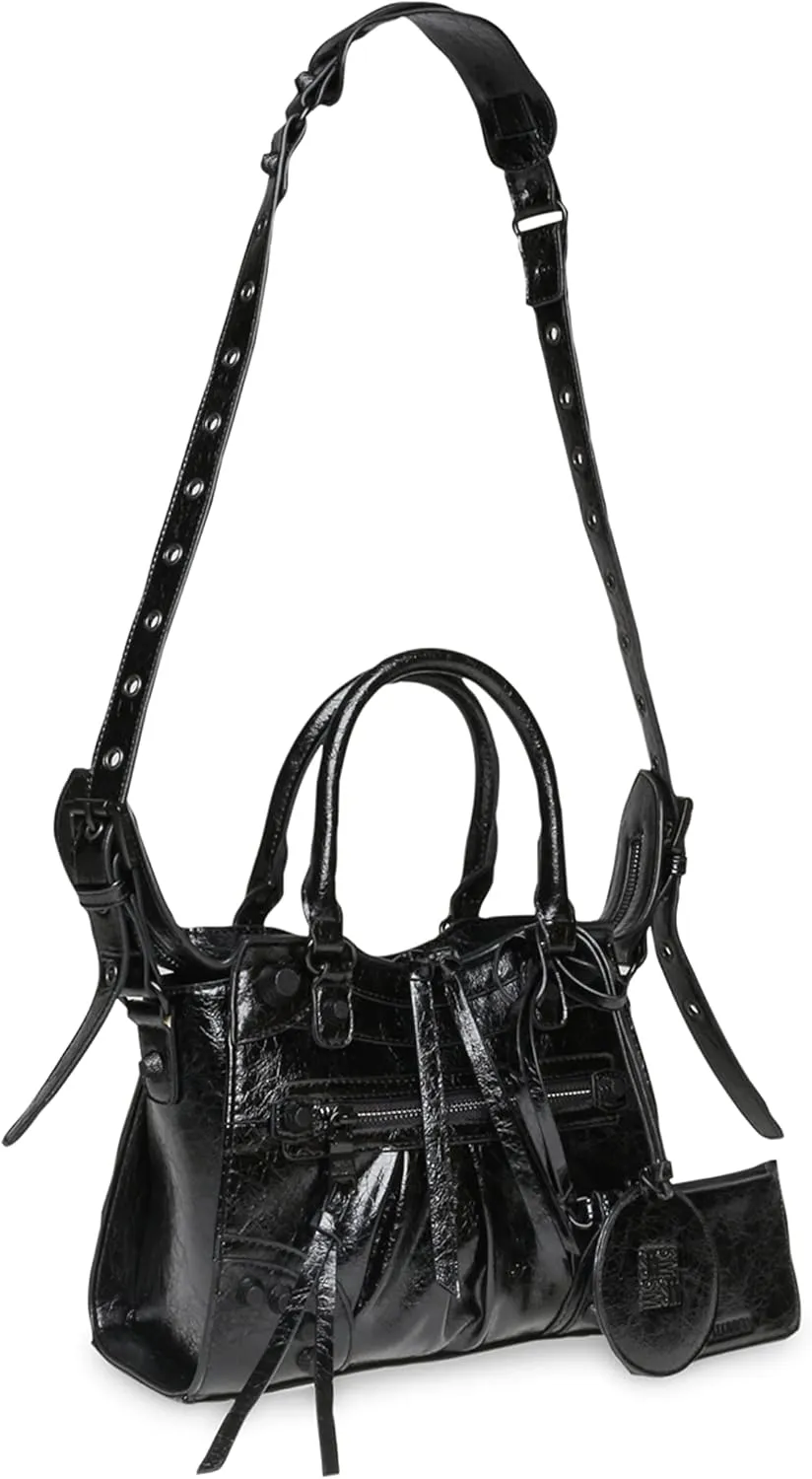 Steve Madden Celia Satchel For Women - Adjustable Shoulder Carry Strap, Elegant and Spacious Satchel Handbag