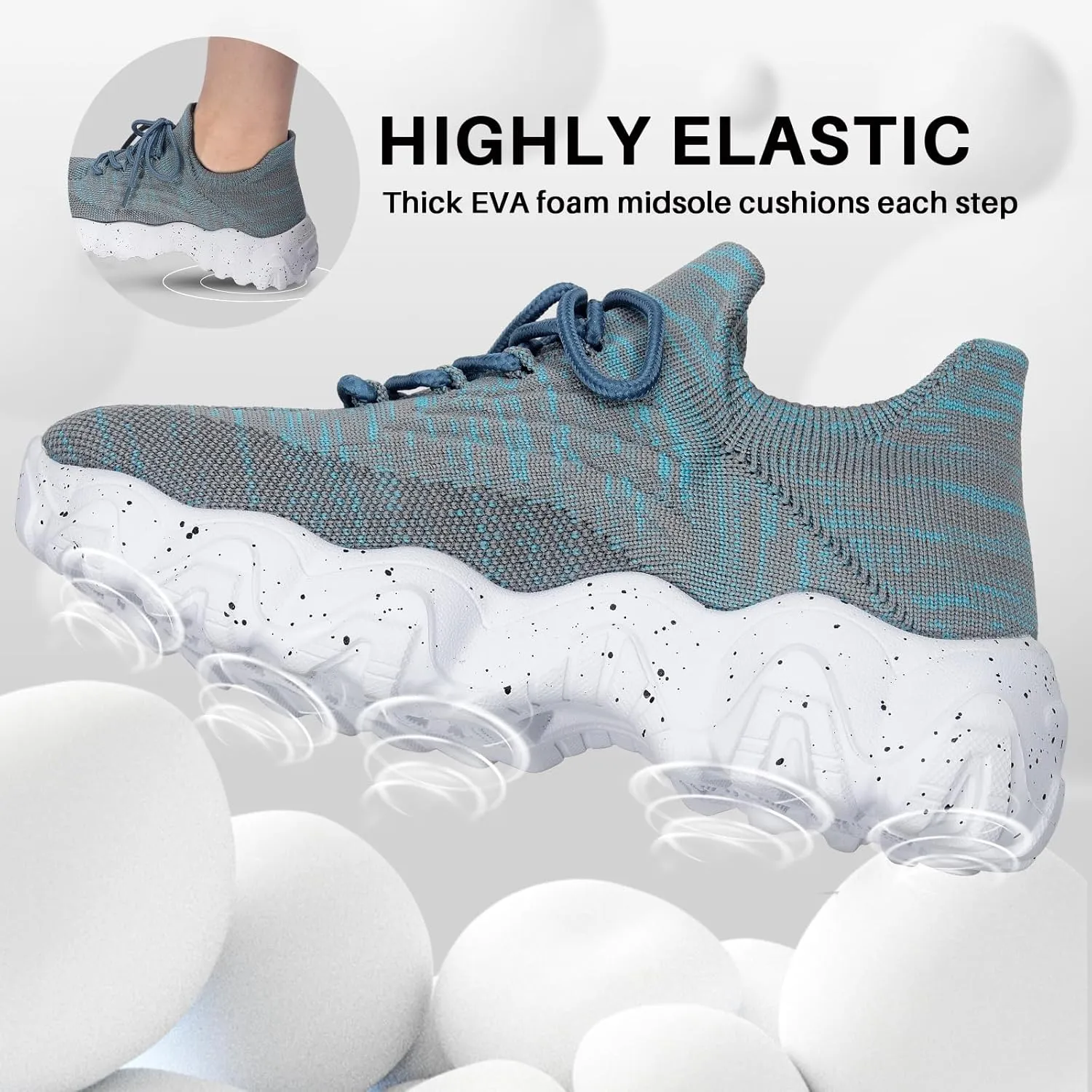 STUNAHOME Womens Walking Shoes Comfort Ultra Lightweight Casual Sneakers Breathable Mesh Slip On Tennis Shoes Fashion Gym Travel Work