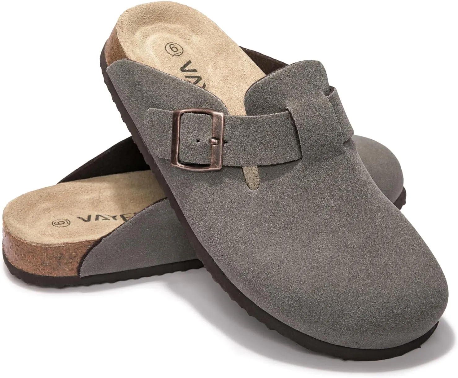 Suede Clogs Potato Shoes Cork Footbed Sandals Comfort Mules with Arch Support Slip On Slippers