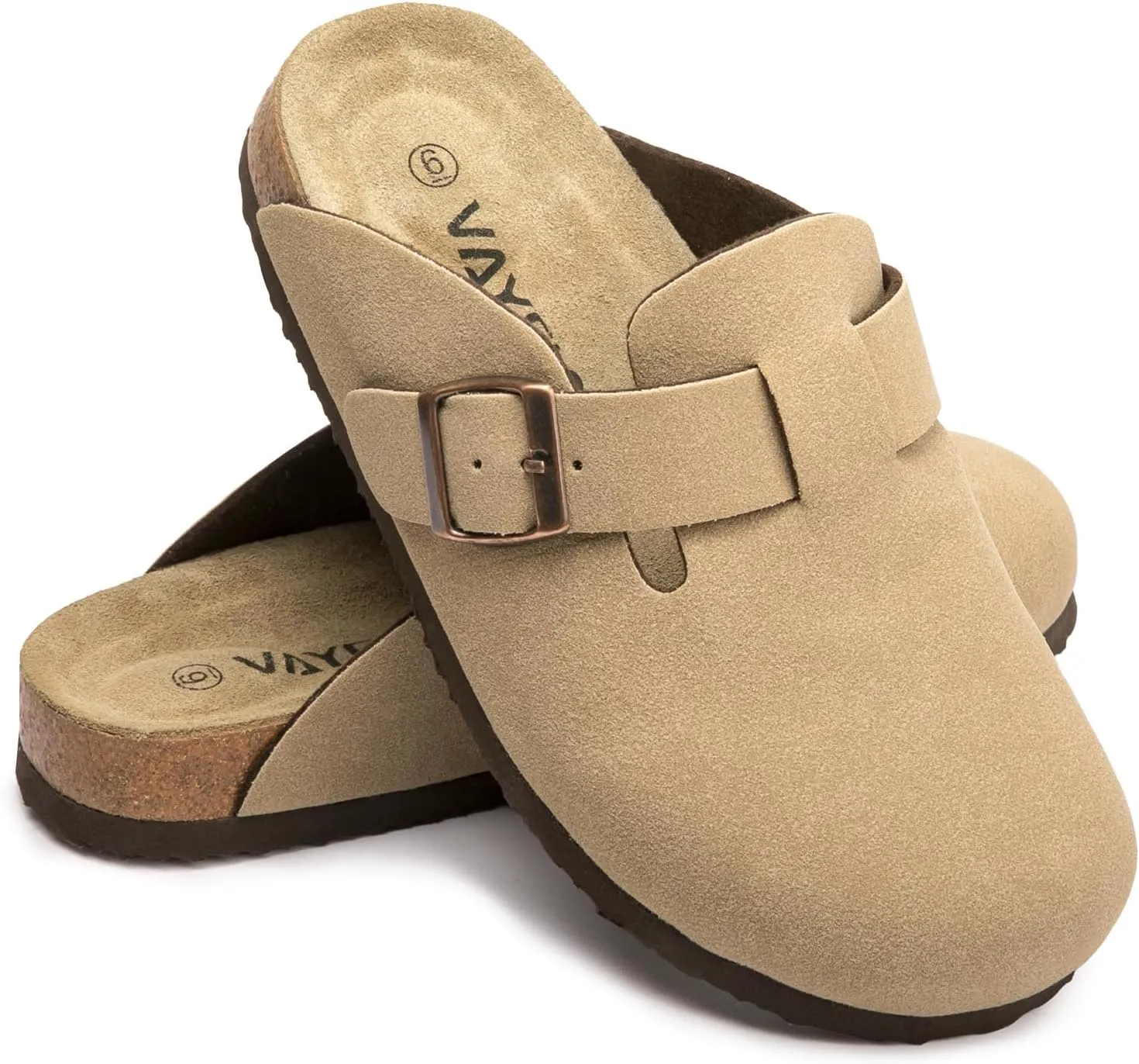 Suede Clogs Potato Shoes Cork Footbed Sandals Comfort Mules with Arch Support Slip On Slippers