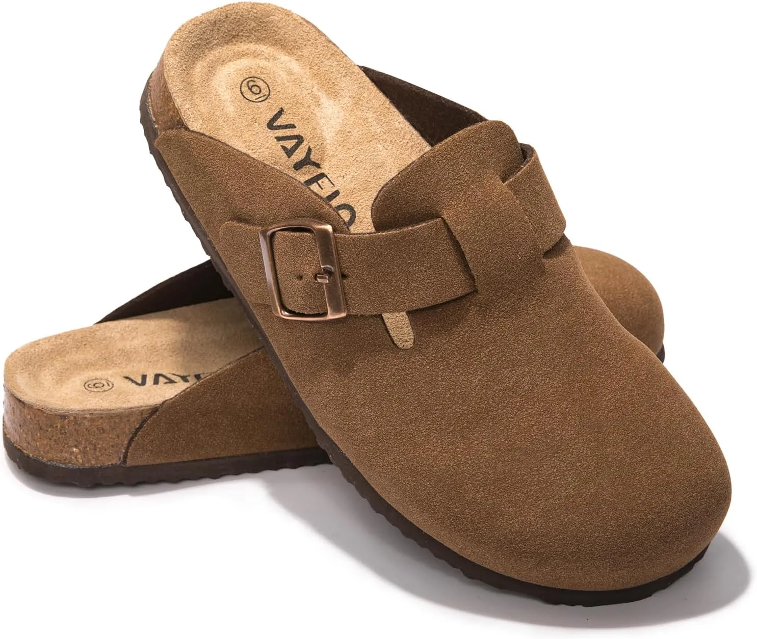 Suede Clogs Potato Shoes Cork Footbed Sandals Comfort Mules with Arch Support Slip On Slippers