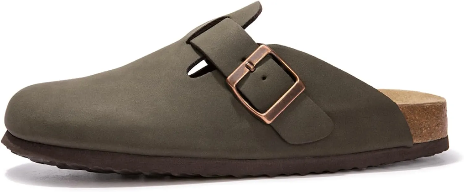 Suede Clogs Potato Shoes Cork Footbed Sandals Comfort Mules with Arch Support Slip On Slippers