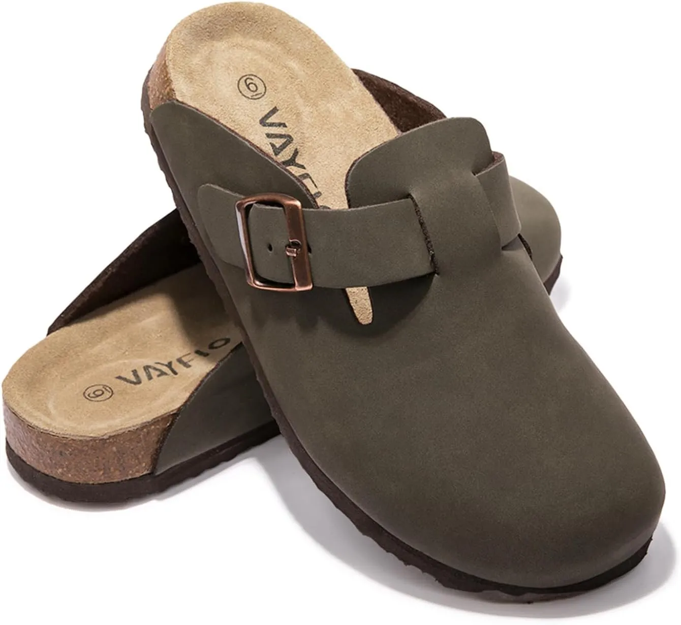 Suede Clogs Potato Shoes Cork Footbed Sandals Comfort Mules with Arch Support Slip On Slippers