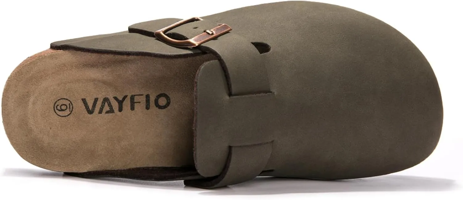Suede Clogs Potato Shoes Cork Footbed Sandals Comfort Mules with Arch Support Slip On Slippers