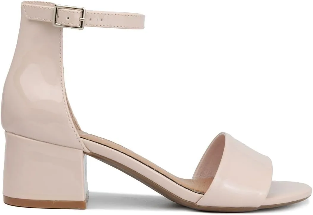 Sugar Women's Block Heel Sandals – Open Toe, Ankle Strap, Comfortable Dress Shoes for Weddings & Casual Wear
