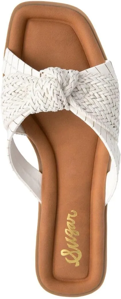 Sugar Women's Slide Sandals – Stylish Slip-On Flats for Casual, Dressy, Beach, or Pool Wear
