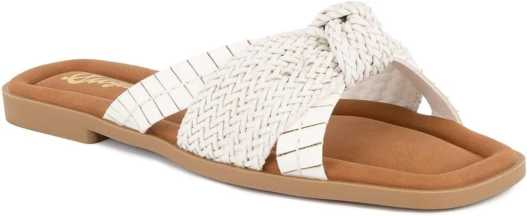 Sugar Women's Slide Sandals – Stylish Slip-On Flats for Casual, Dressy, Beach, or Pool Wear