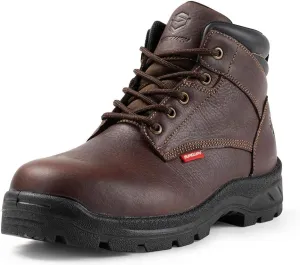SUREWAY Men Waterproof Steel/Soft Toe Hiking Work Boots - Leather,Lace Up,Round Toe,Slip Resistant,Comfort EH Safety Industrial Construction Boot,Lightweight Utility Outdoor Shoes for Roofing,Hunting