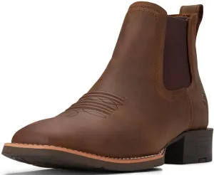 SUREWAY Mens Western Chelsea Cowboy Boots for Men Square Toe,Rugged Slip-On Work/Casual/Dress Boots for Men,Comfort Slip Resistant Ankle Leather Boots