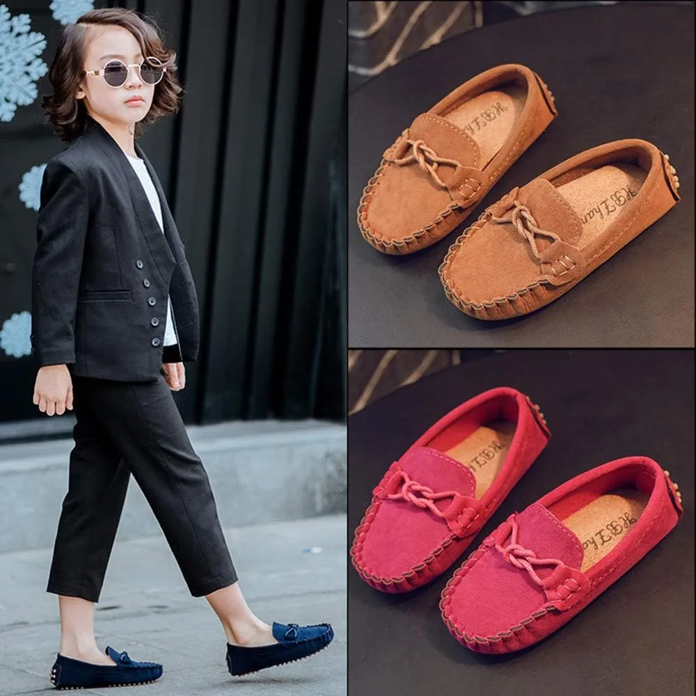 Toddler Boys Girls Loafers Shoes Casual Suede Leather Slip On Dress Wedding Shoes for Kids