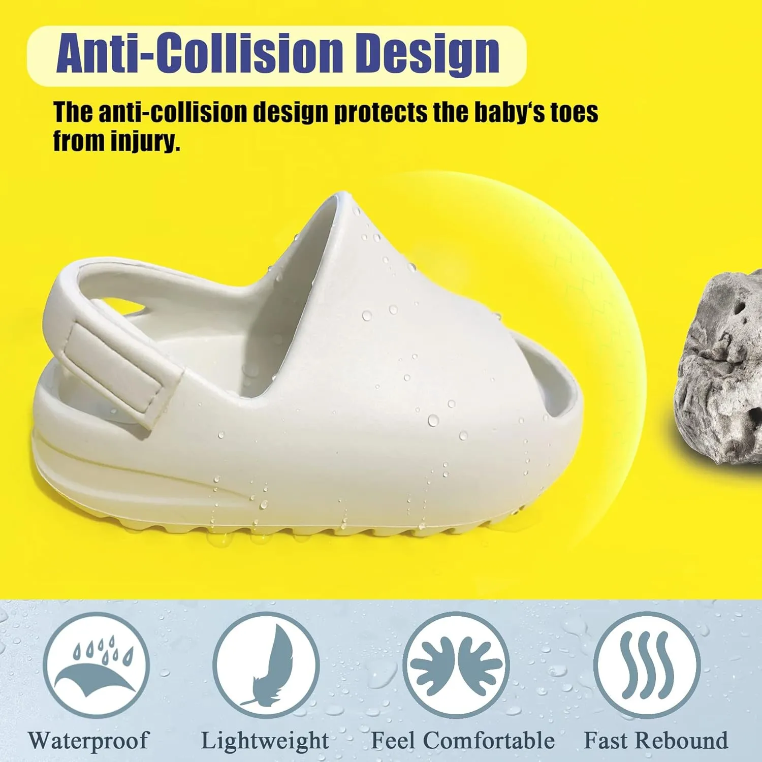 Toddler Little Kids Slides Sandals for Boys Girls Summer Slip-On Slide Slippers Sandals for Baby Kid Anti-slip Water Shoes