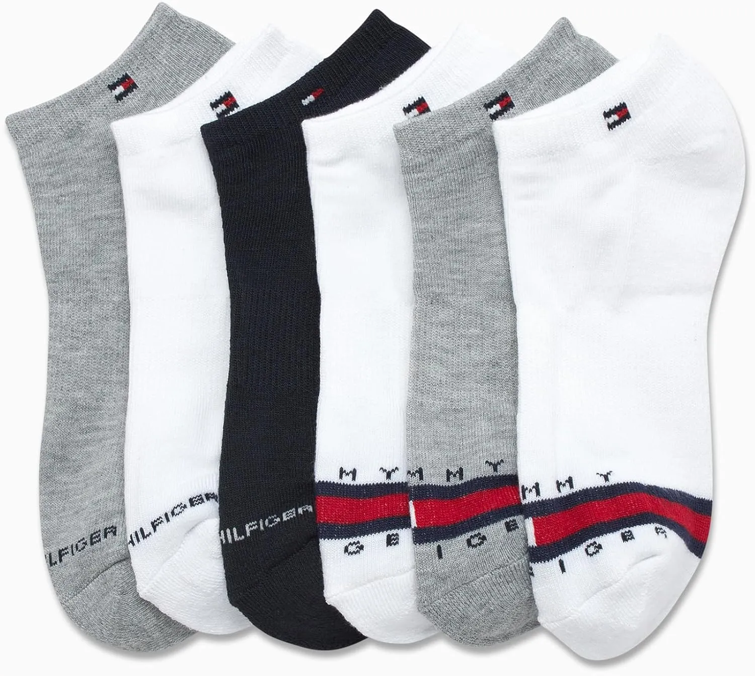 Tommy Hilfiger Women's Low Cut Socks - 6 Pack Performance Cushioned Comfort No Show Socks - Athletic Socks for Women (4-10)