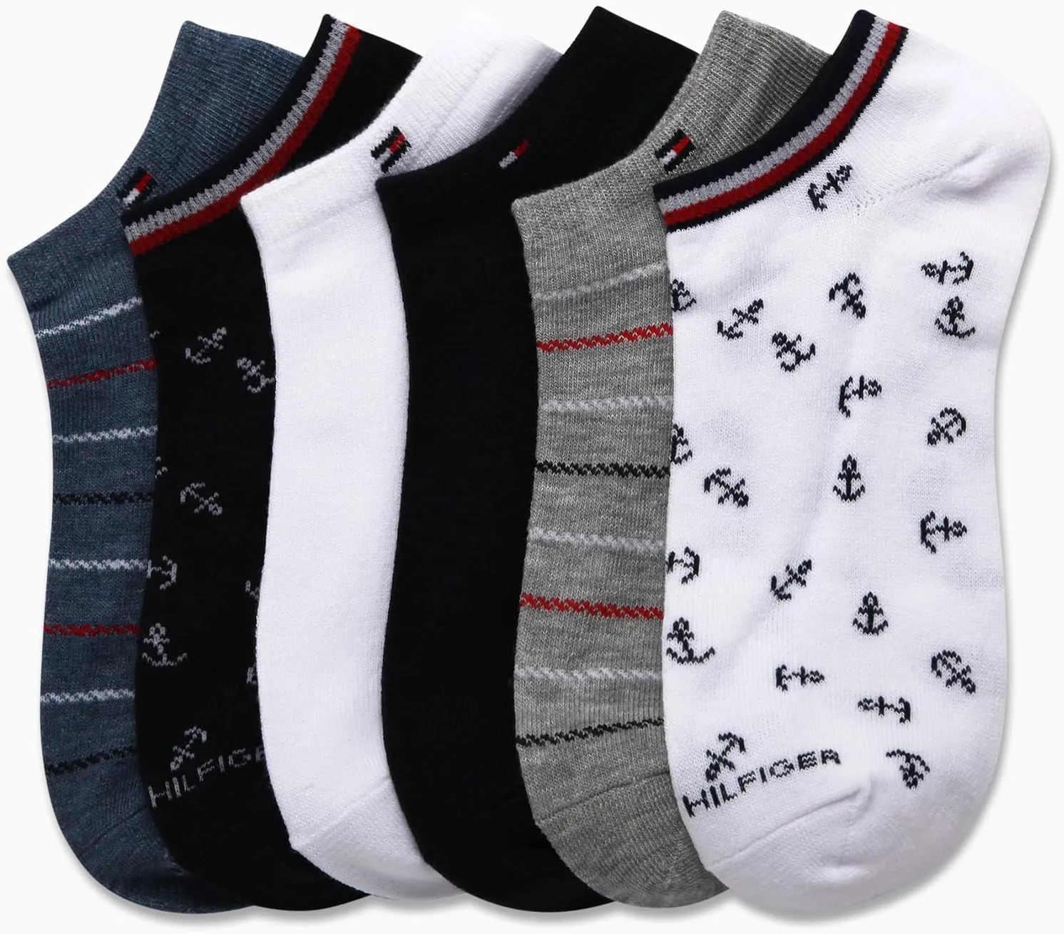 Tommy Hilfiger Womens No Show Socks - 6 Pack Soft Cotton Blend Low Cut Liner Socks for Sneakers, Loafers, Flats (Size: 4-10)