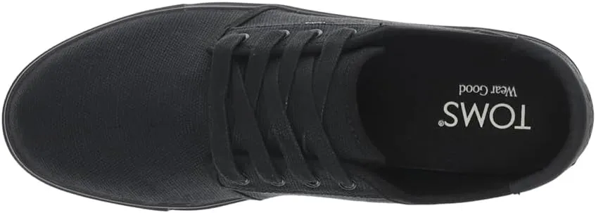 TOMS Mens Carlo 2.0 Canvas Lace Up Sneakers Shoes Casual - Black