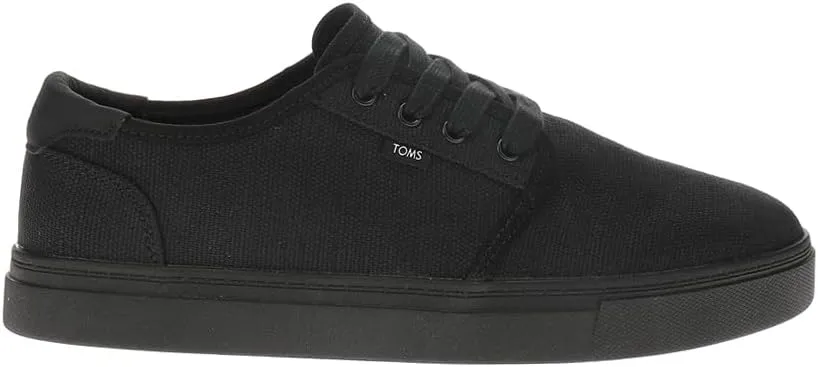 TOMS Mens Carlo 2.0 Canvas Lace Up Sneakers Shoes Casual - Black