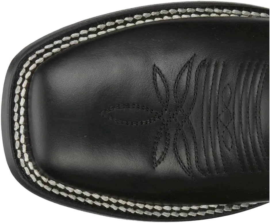 Tony Lama Womens Darcia 11 Inch Embroidered Square Toe Casual Boots Mid Calf Low Heel 1-2" - Black