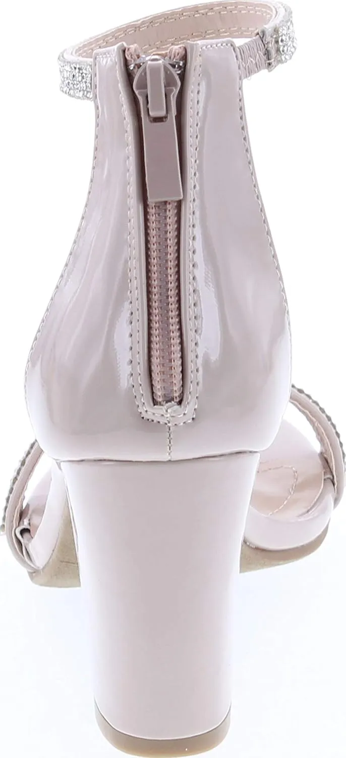 TOP Moda Gallery-45 Ankle Strap Dressy High Heel Sandal, Non-slip Sole, For Wedding, Party, Prom, Evening Wear, or Any Occasion, Sleek Style Block Heel Sandals