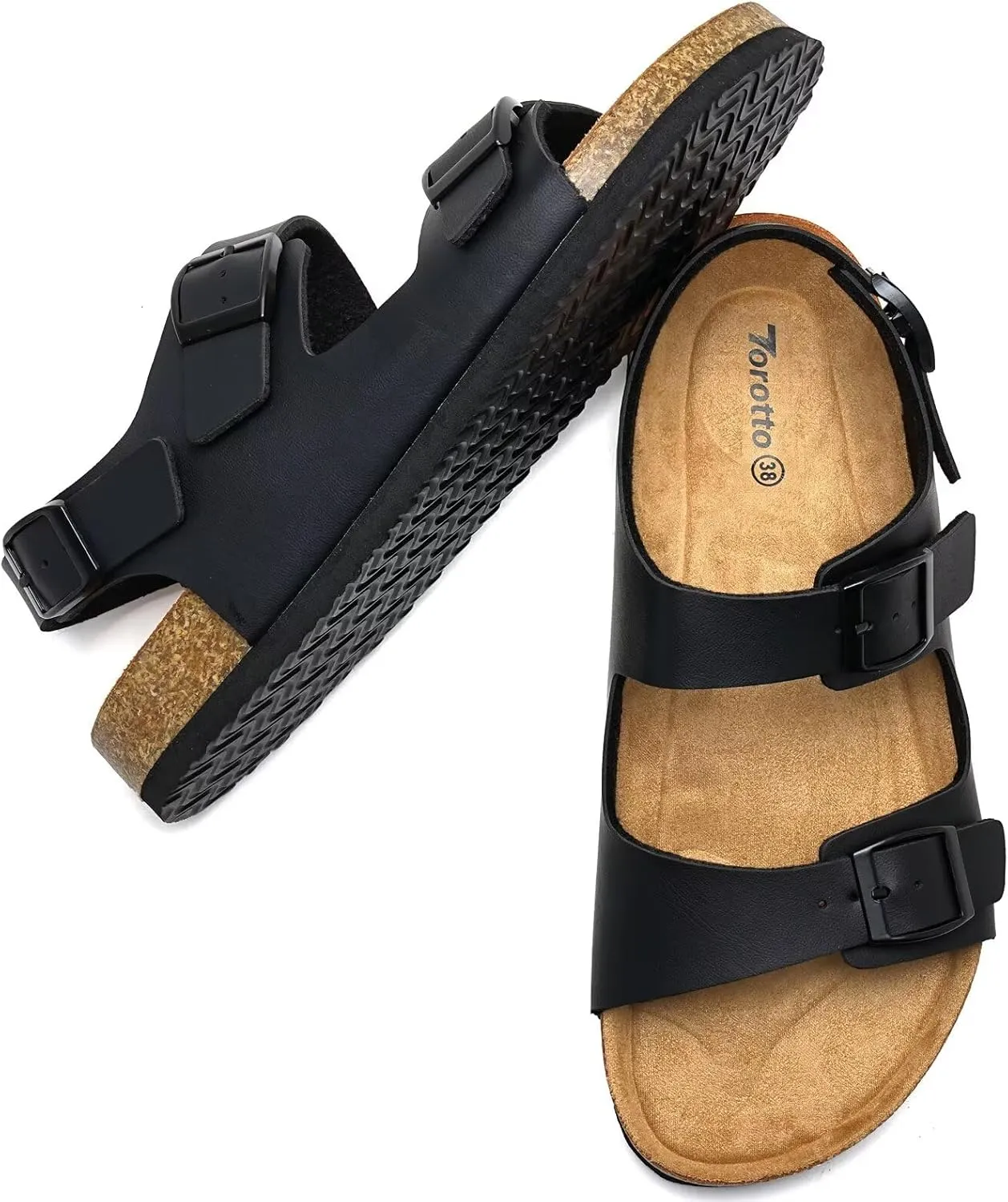 Torotto Womens Sandals with Cork Footbed Open Toe Adjustable Webbing Athletic Slides Sandals for Walking | Beach | Indoor Outdoor